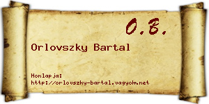Orlovszky Bartal névjegykártya